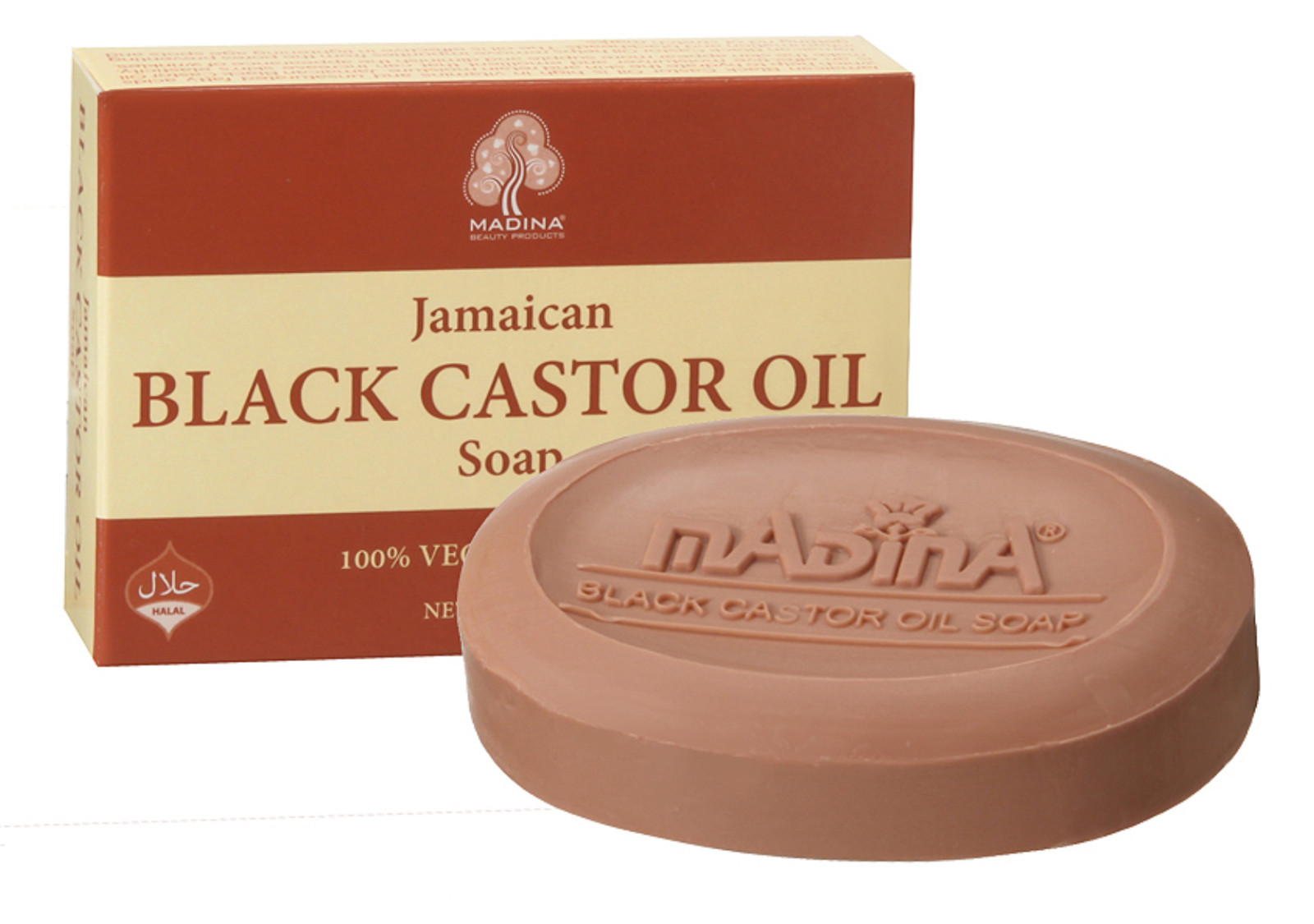 Madina Jamaican Black Castor Oil Soap 100% Vegan based 4.75 oz Bars 6 or 12 Pack
