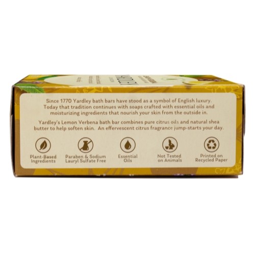 5 Pack Yardley Lemon Verbena With Shea Butter Bar Soap 4 Ounce Each