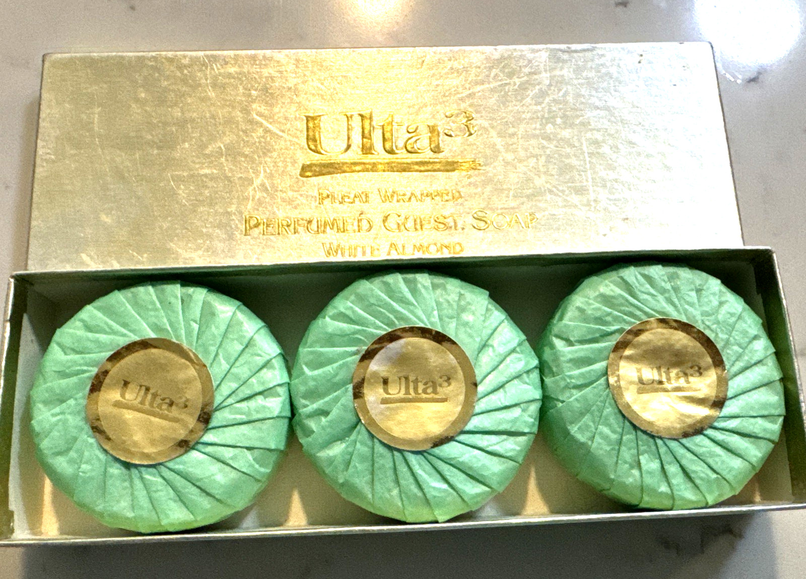 Ulta 3 Pleat Wrapped Perfumed Guest Soap White Almond 10.5 oz. Total