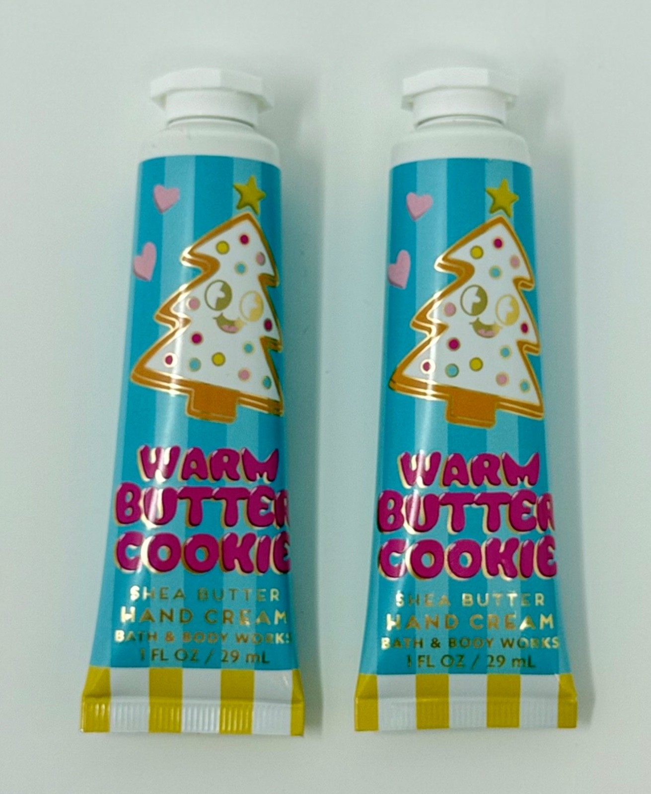 2 BATH & BODY WORKS WARM BUTTER COOKIE HAND CREAM LOTION TRAVEL 1OZ SHEA BUTTER