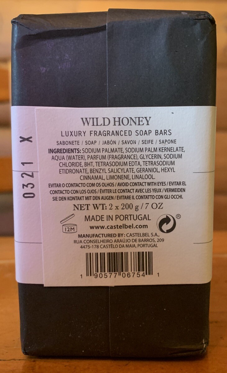 Lot (5) CASTELBEL Wild Honey Vegetable 2 Bar Soap Set – 7 oz. – 10 total bars