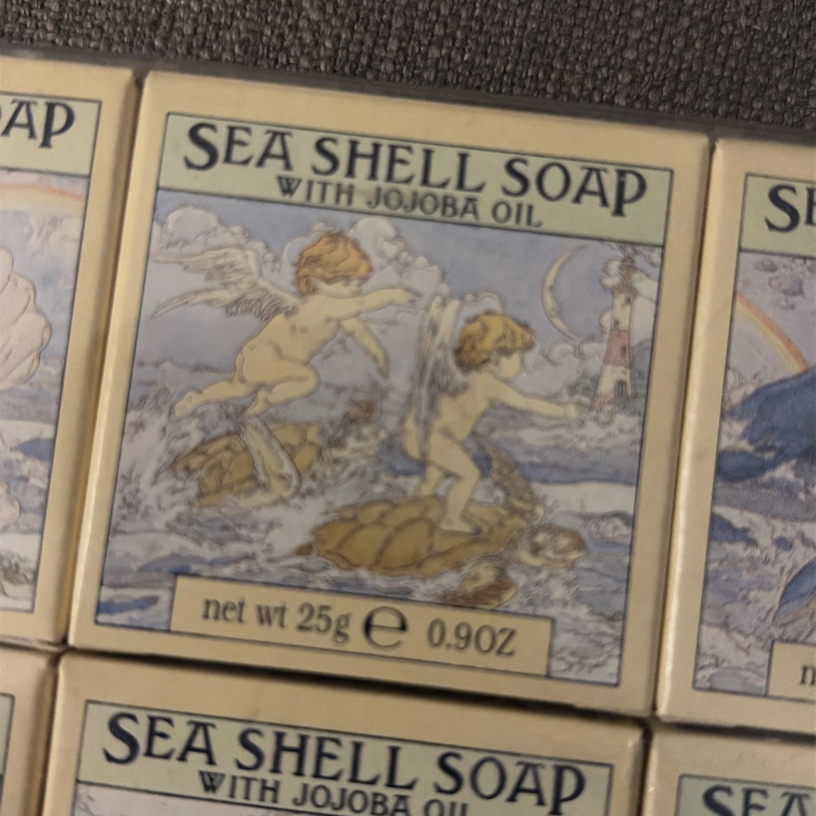 Vintage 70s Crabtree & Evelyn Sea Shell Soap Jojoba Oil Lot of 6 New Sealed