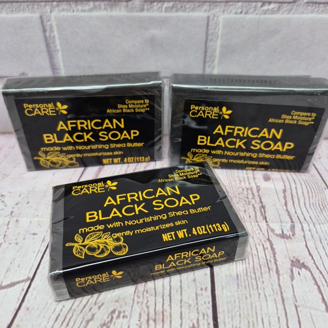 Personal Care African Black Soap With Shea Butter 4oz Bar New, Lot Of 3 🔥