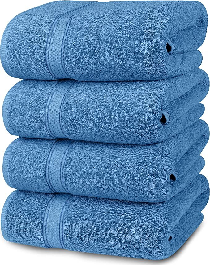 Luxury Bath Towels Pack of 4 27×54 Inches Cotton Soft 600 GSM Utopia Towels