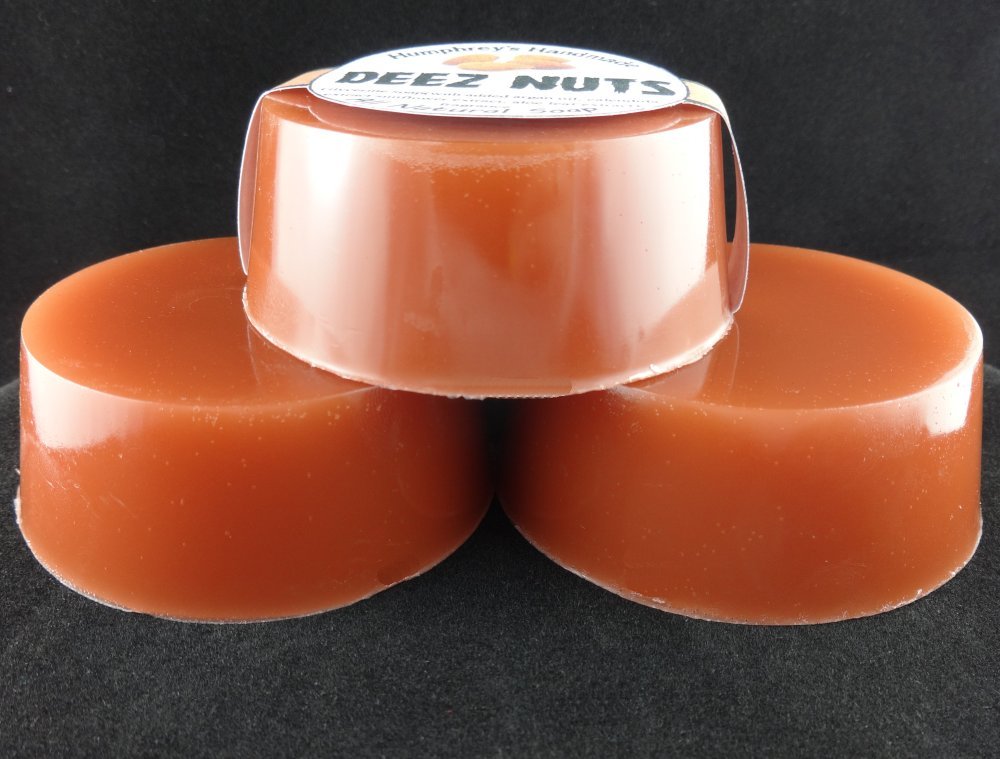 DEEZ NUTS Men’s Shave & Shampoo Soap Honey Almond Beard Wash Round Bar Funny