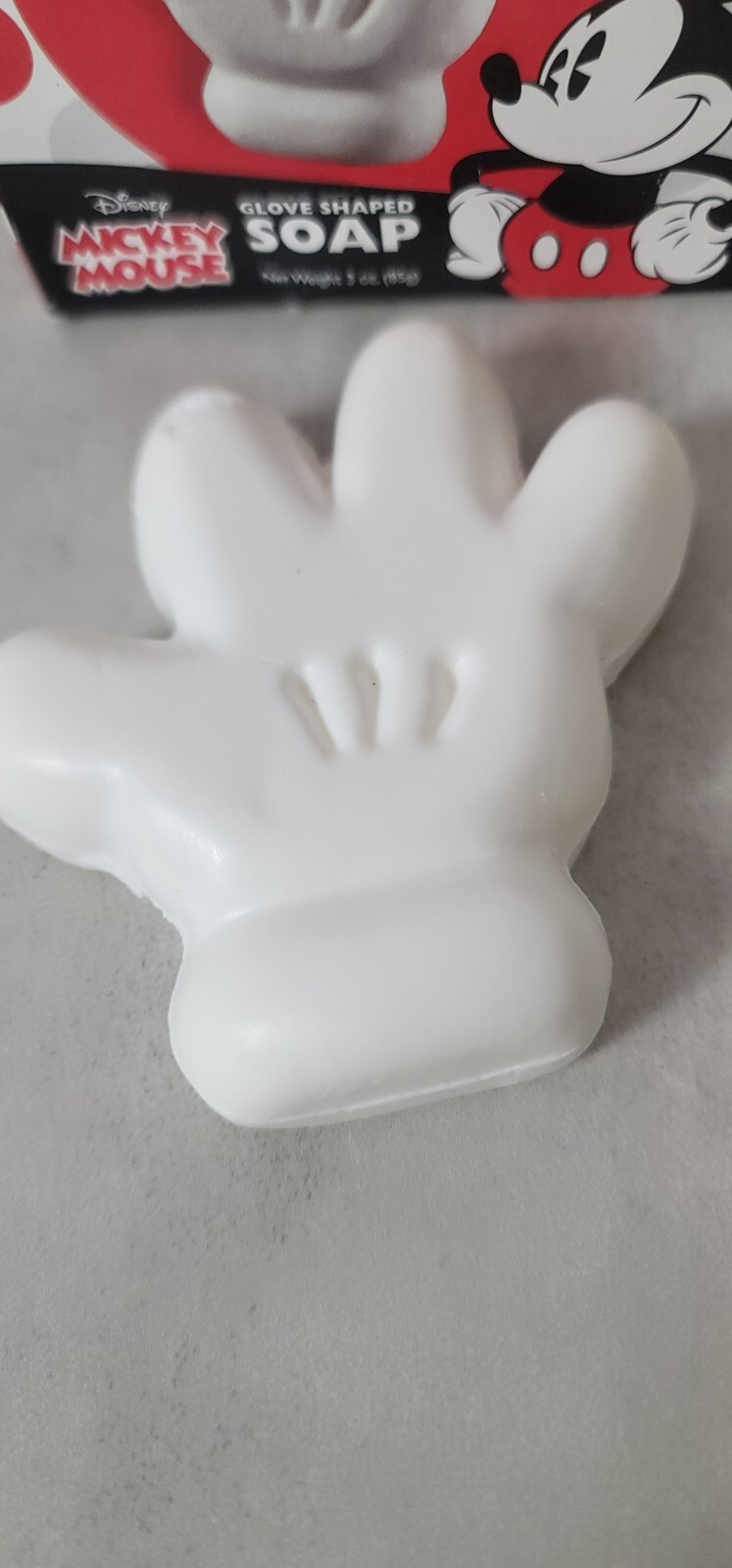 Disney Mickey Mouse SOAP Glove Shaped Fragrance Free White Collect Bar NEW
