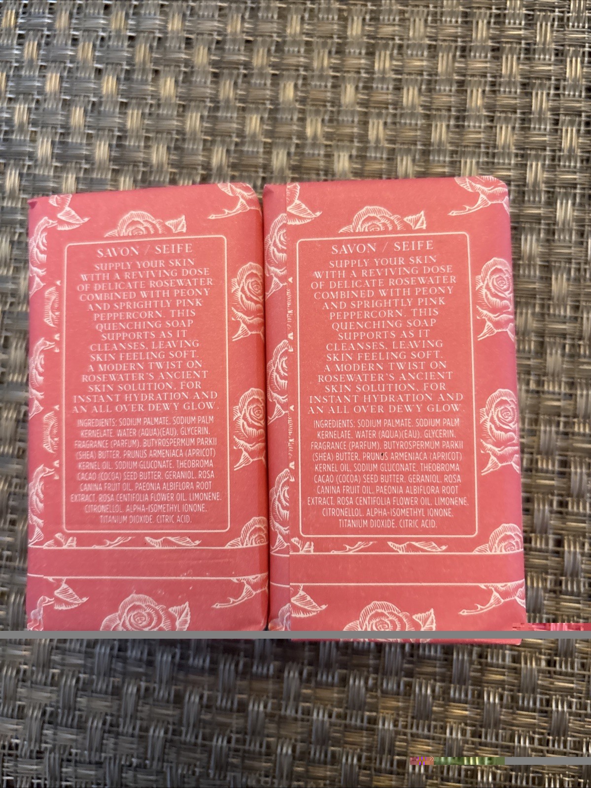 Crabtree Evelyn Rosewater Pink Peppercorn Hydrating Soap USA 5.5 Oz 158g Lot