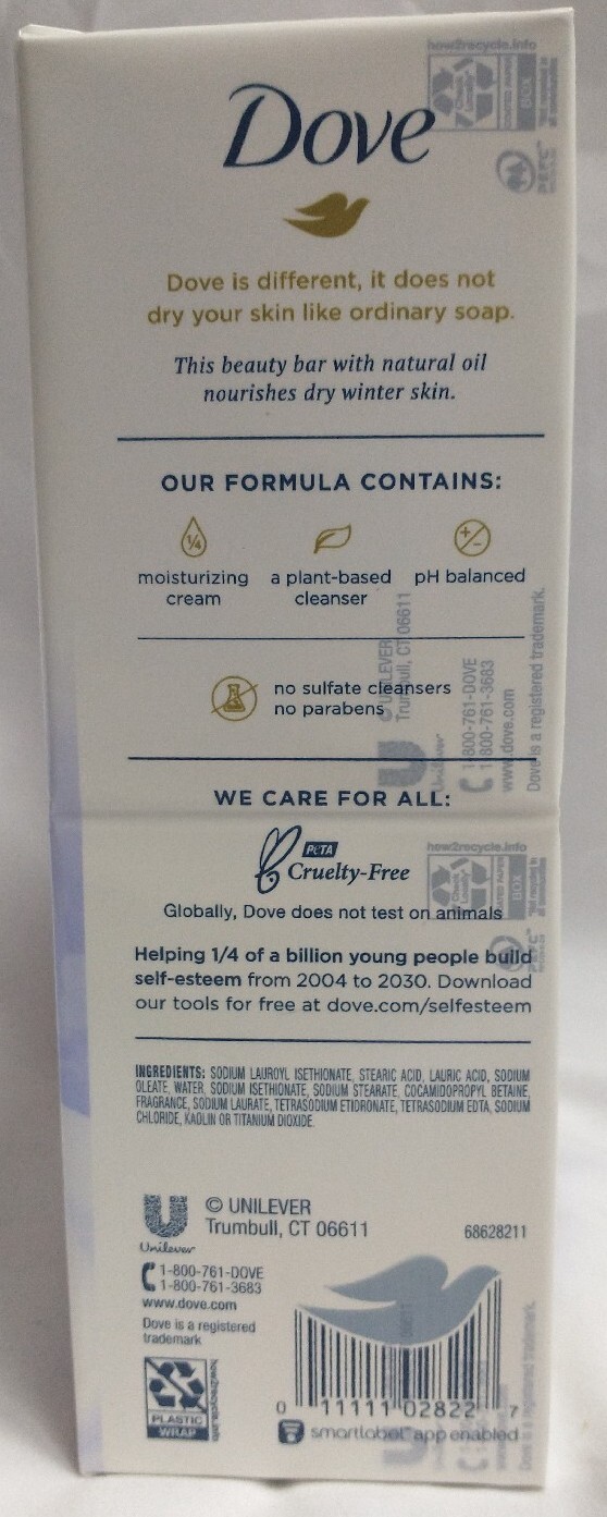 8 Pack Dove Winter Care Limited Edition Moisturizing Cream Bar Soap 3.75 Oz.