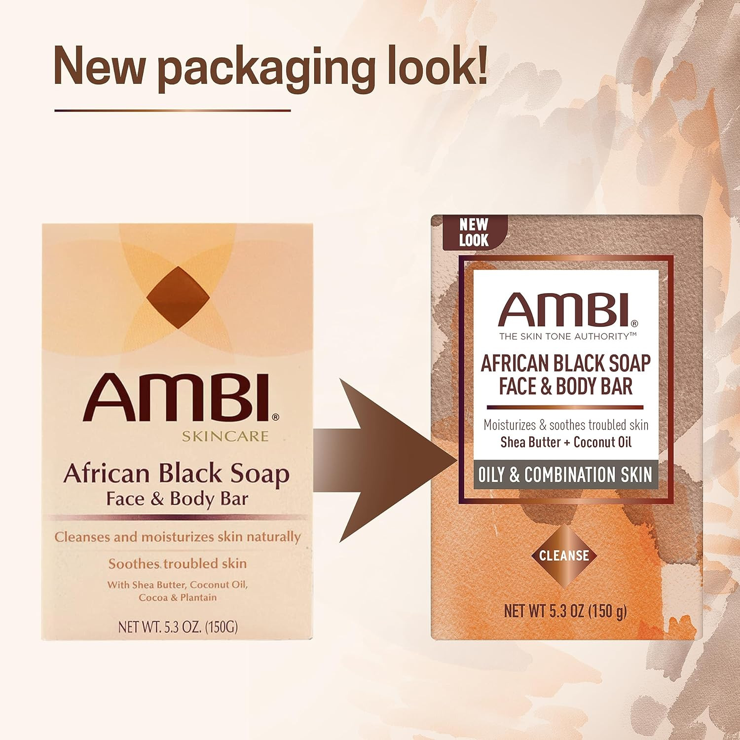 African Black Soap Face & Body Bar, Cleans and Nourishes Skin, Rinses Clear, 5.3