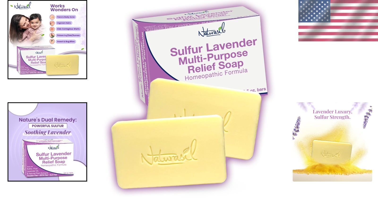 Max-Strength Sulfur-Lavender Soap: Natural Relief for Skin Irritations – 2 Bars
