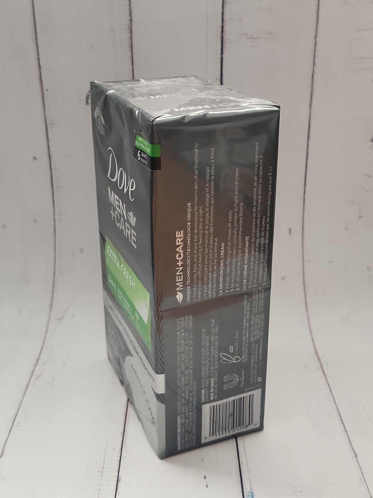 Dove Men+Care Extra Fresh 3-In-1 Cleanser Body, Face & Shaving 3.75 oz, 6 Bars