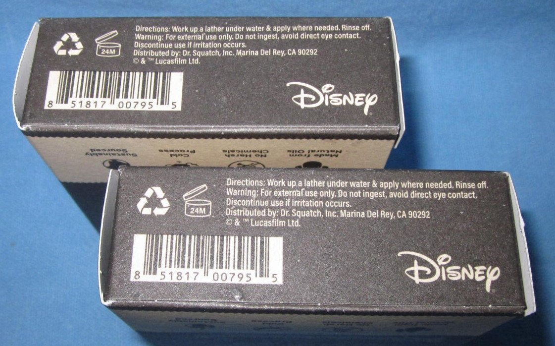 Two Bars of Limited Edition Dr Squatch 5oz Soap Bars ~ Star Wars Dark Side Scrub