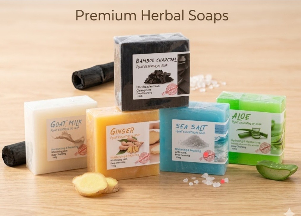 Handmade Natural Plant Essential Oil Soap Set 5 Packs Of Mix Variety 100g