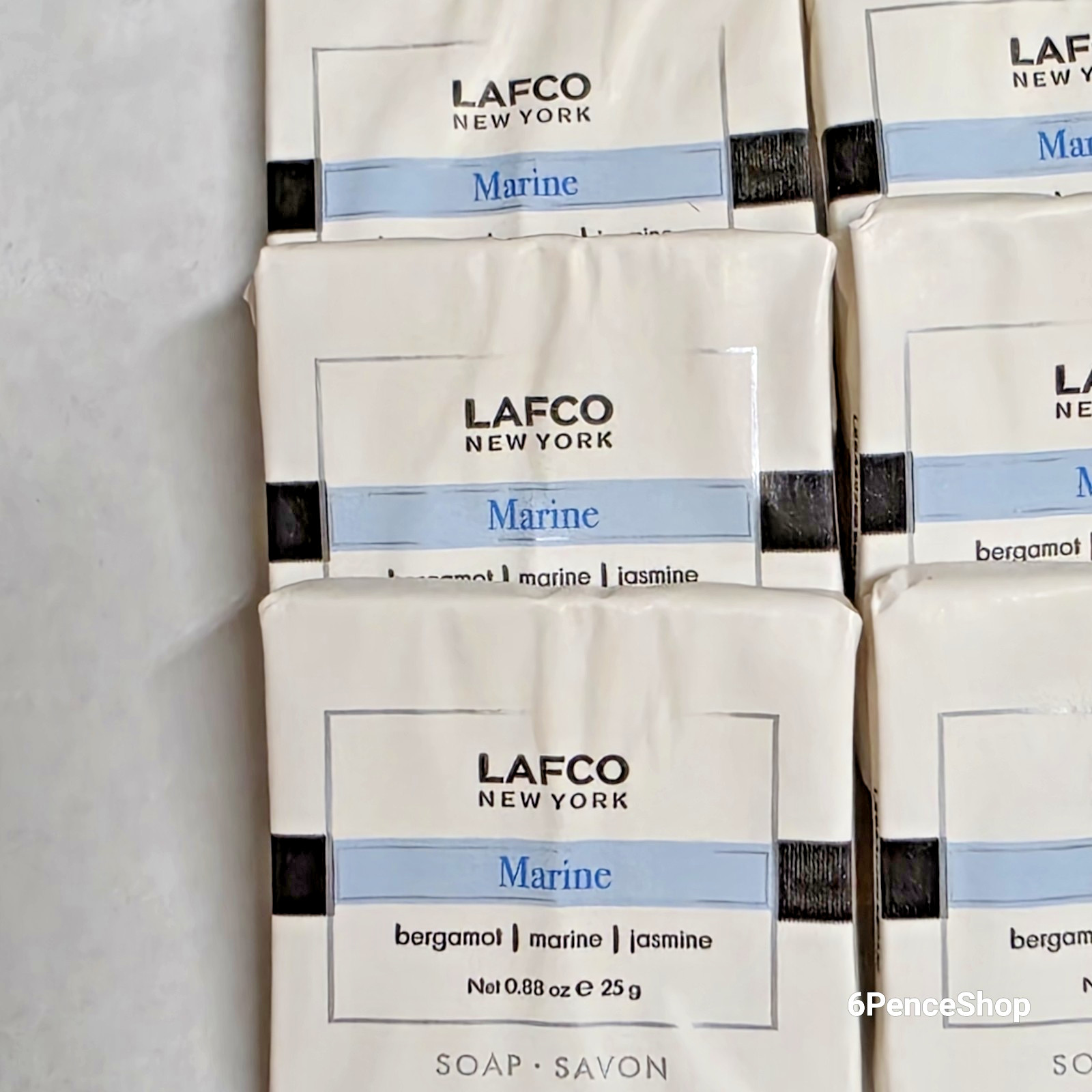 6 PK new Lafco 0.88 oz Marine Bar Soap 25g bergamot marine jasmine