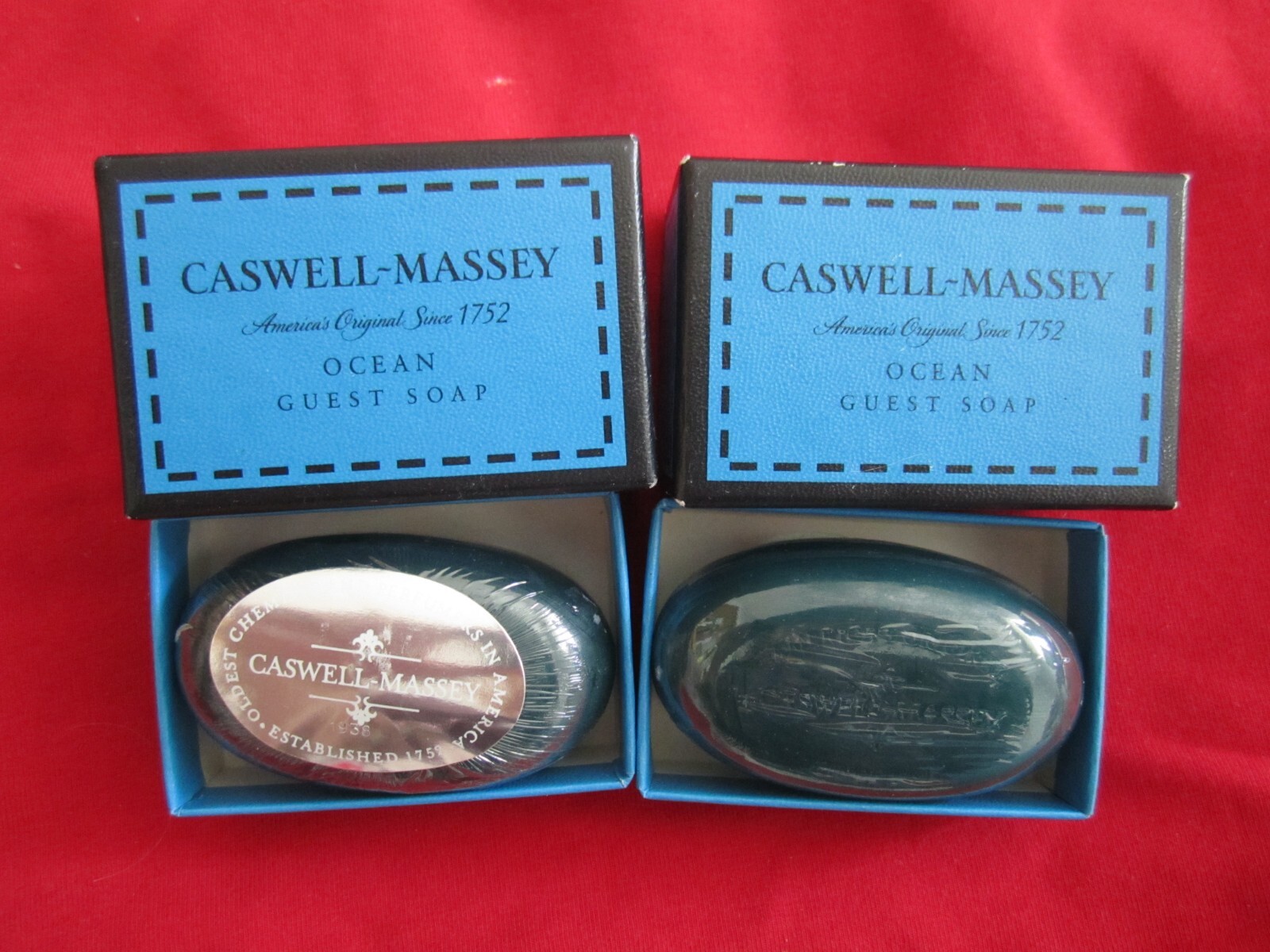 CASWELL MASSEY OCEAN GUEST SOAPS X 2 NEW in BOXES OLD STOCK 1.5oz each