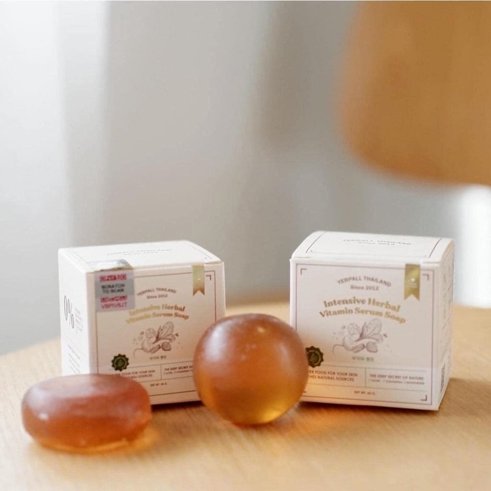 YERPALL SOAP Intensive, fresh serum soap, round bar, clear facial 30g. x 4 pcs.