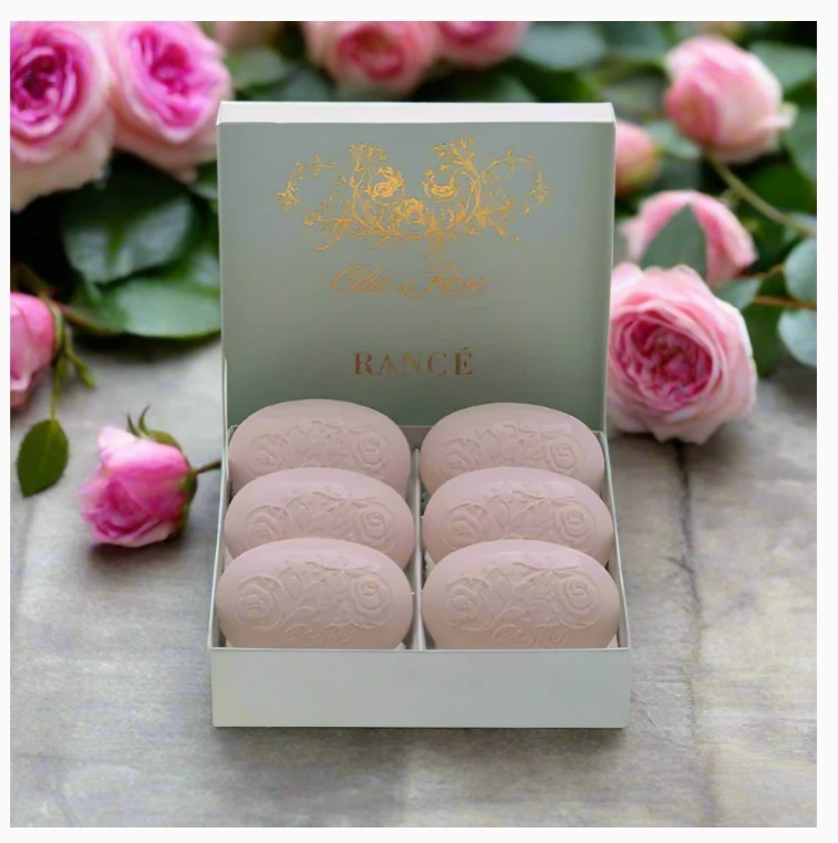 Rance 1795, Olio di Rose Coffret, Luxury Boxed Set of 6 French Perfumed Soaps