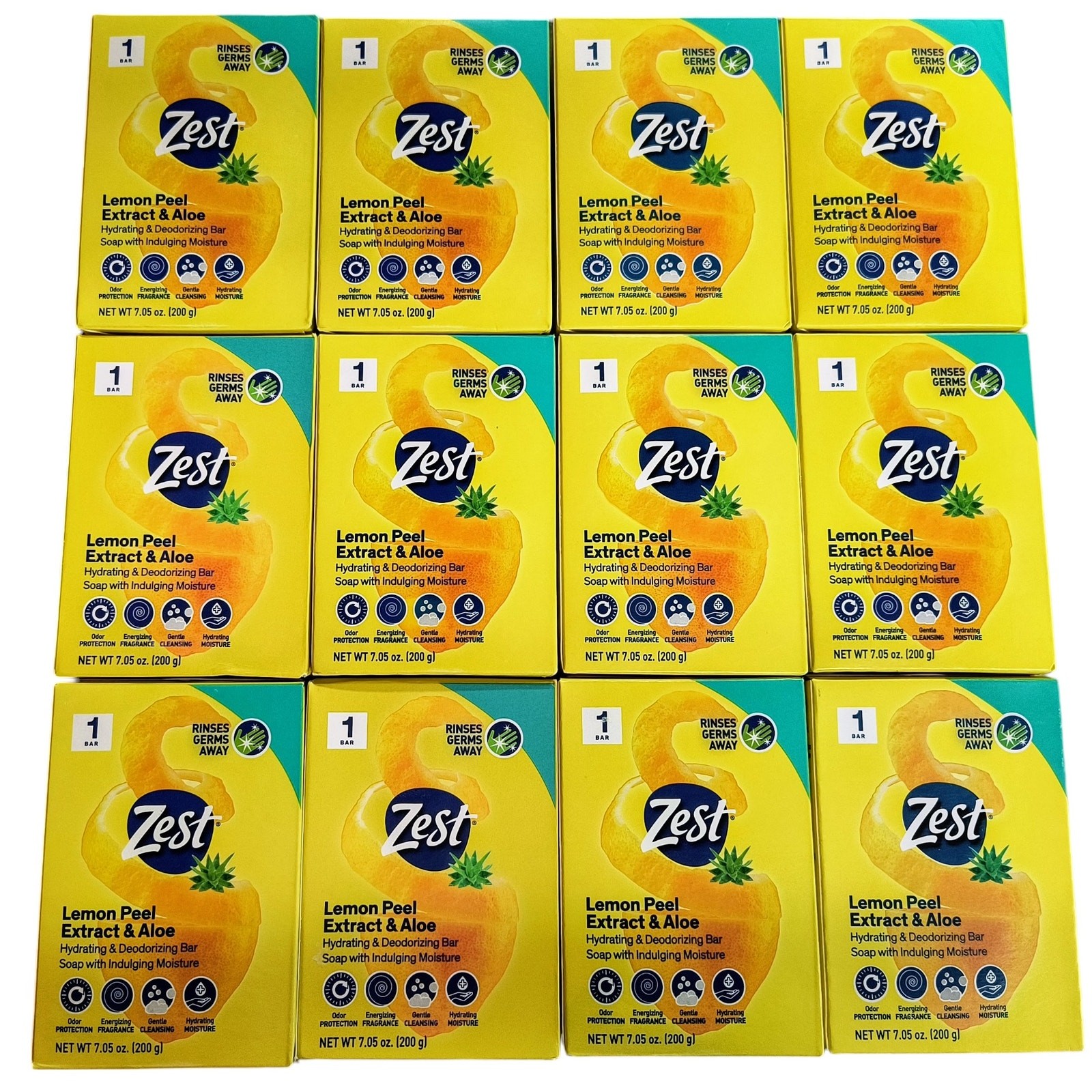 Zest Lemon Peel Extract & Aloe 7.05 oz bar soap, 12 XL bars – Discontinued