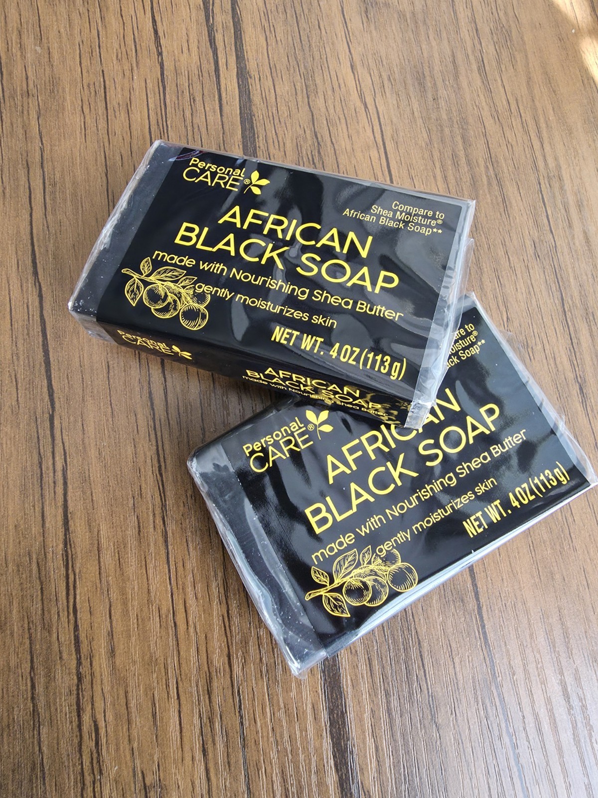 Personal Care African Black Soap with Shea Butter, Pack of 2, 4oz