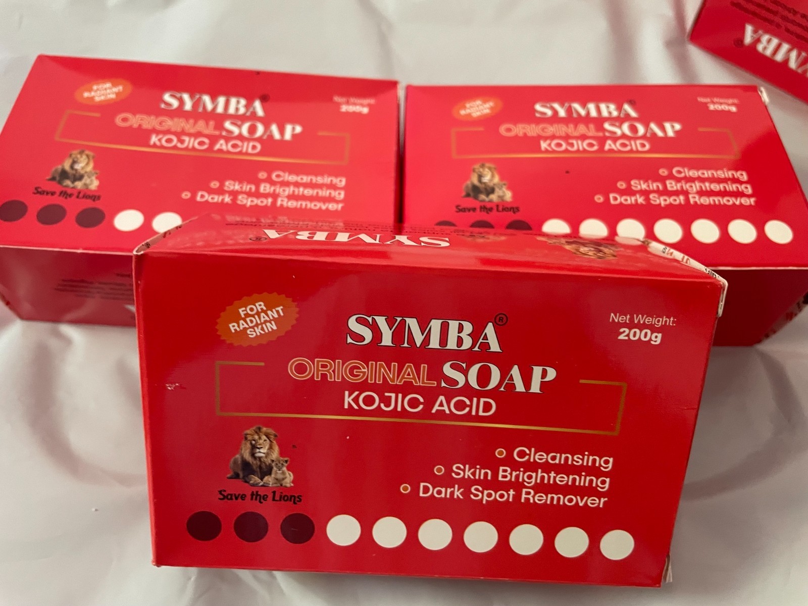 Symba Kojic Acid Soap Original Skin Brightening Bars 3 Pack 200g Each Dark Spot