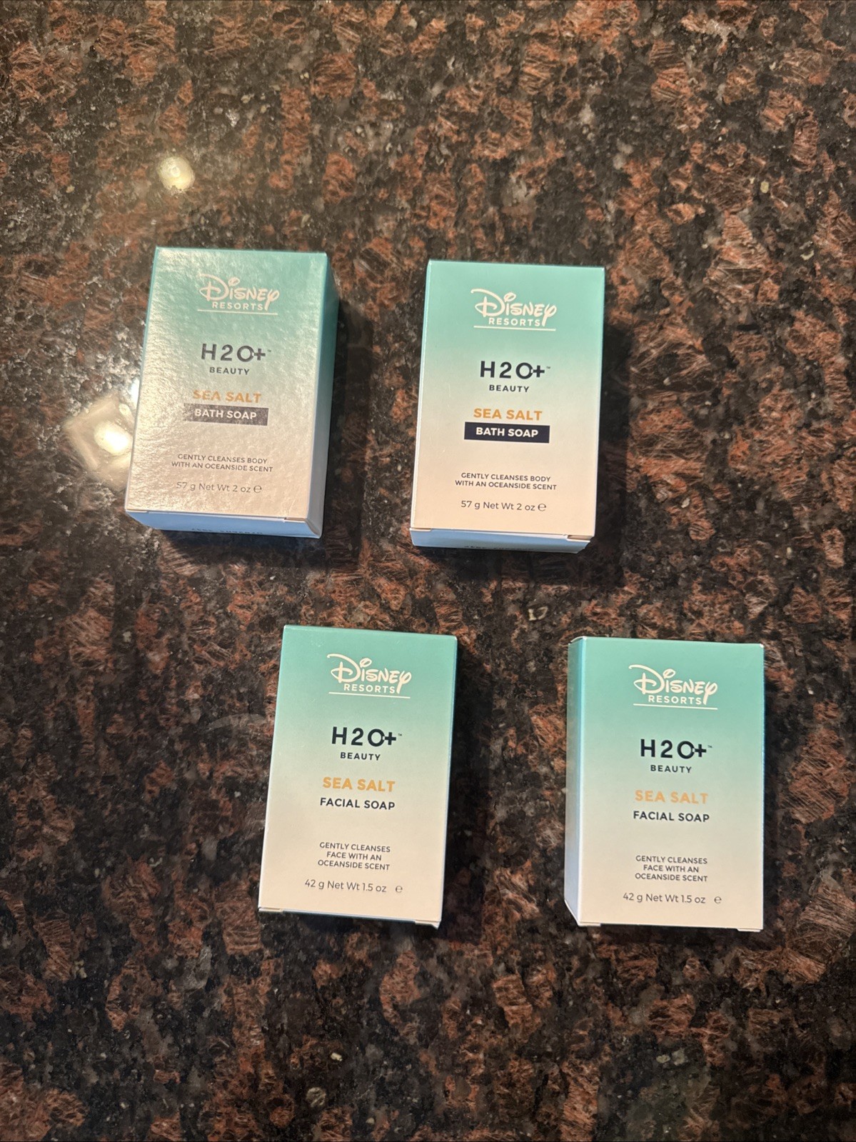 Disney Resorts H2O+ Sea Salt Bath Soap & Facial Soap Bars Set Of 2 Each