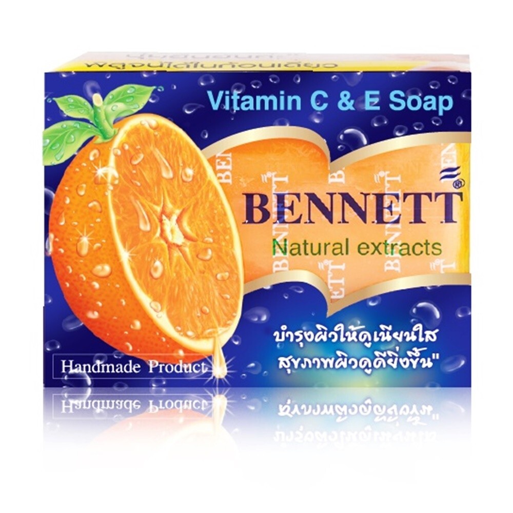 BENNETT Soap Natural Extracts Vitamin C & E Anti-Aging Skin Soap 130 g x 4 Pcs.