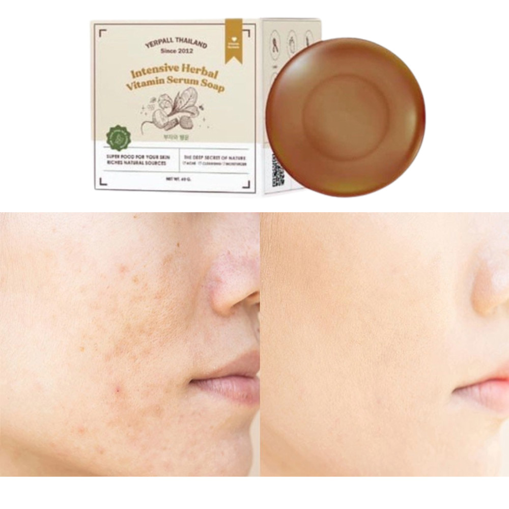 YERPALL SOAP Intensive, fresh serum soap, round bar, clear facial 30g. x 4 pcs.
