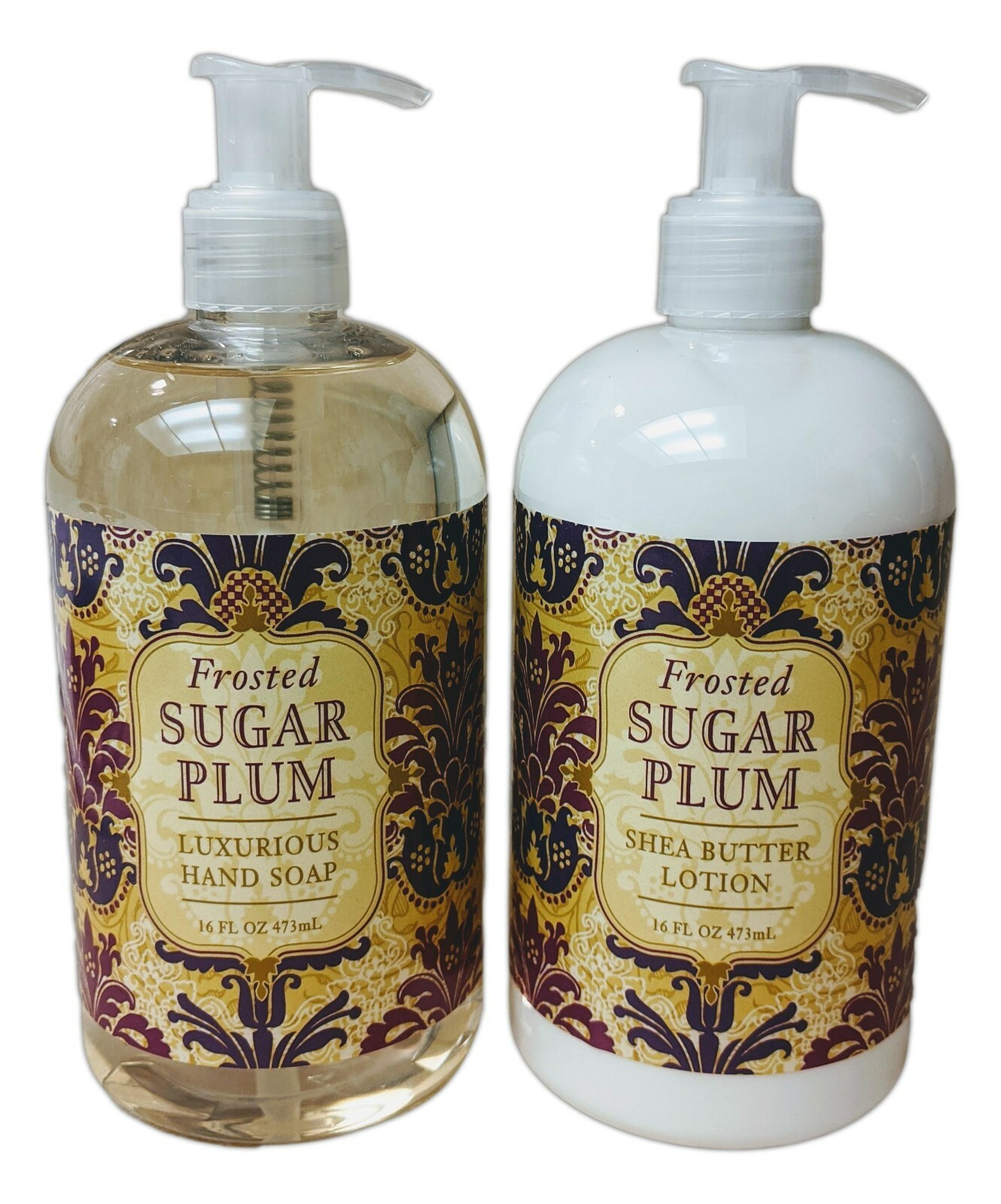 Greenwich Bay FROSTED SUGAR PLUM Shea Butter Hand Soap & Lotion Set, 16oz. Each