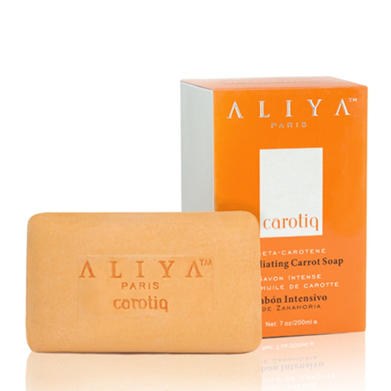 2 Pack of Aliya Paris Carotiq Exfoliating Carrot Soap, 7 oz Bars New