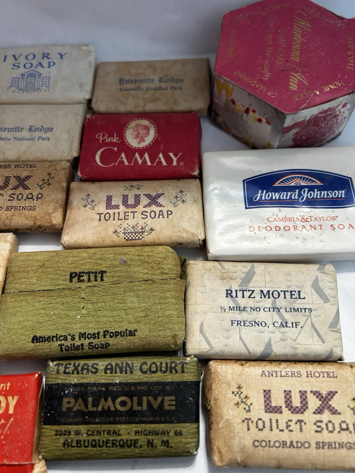 Lot of 18 Hotel Travel Size Mini Bar Bath Soaps Vintage