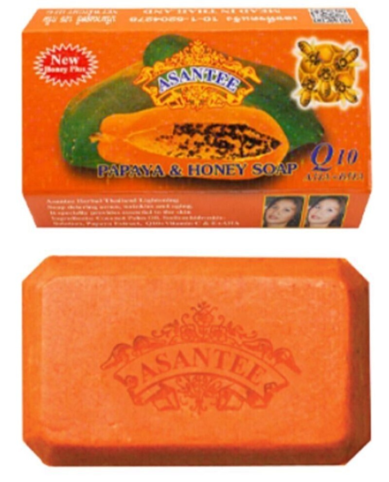2xAsantee Soap Papaya Honey Skin 125g Herbal Thai Whitening Q10 And AHA Lighten