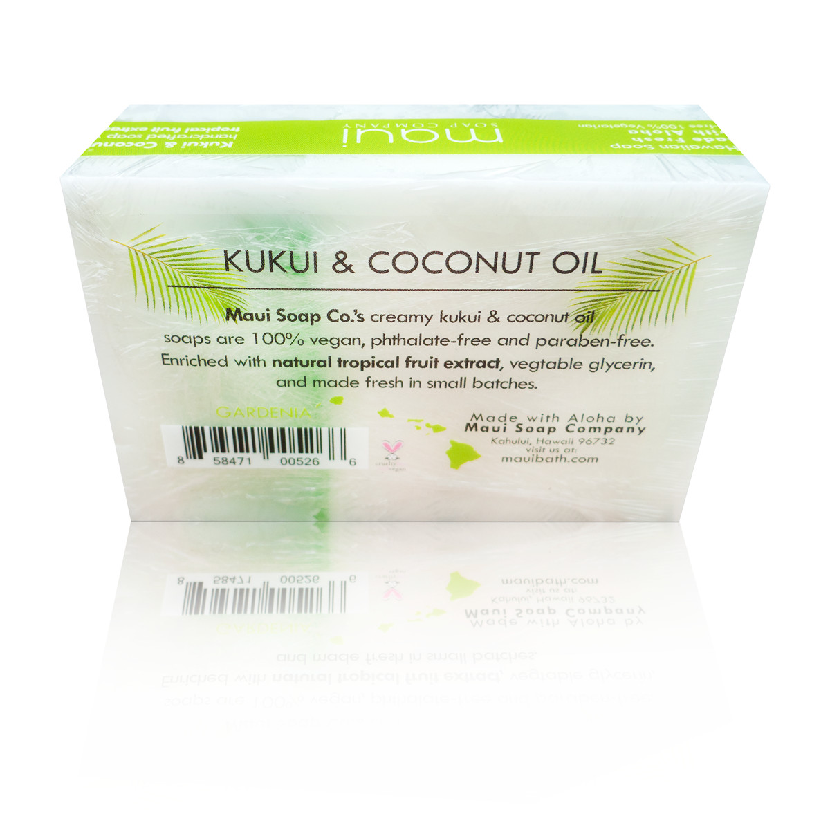 Maui Soap Co Gardenia Bar Soap with Kukui & Coconut Oil 6oz
