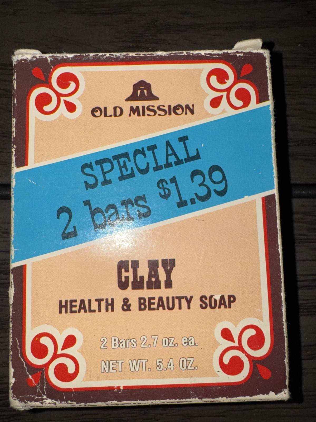Vintage Old Mission-Health and Beauty Clay Soap 2.7 OZ each Made in USA Pk Of 2