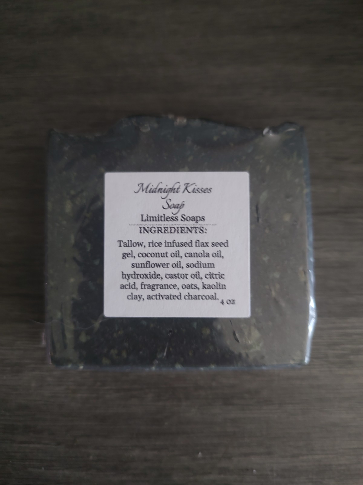 Handmade Activated Charcoal Soap Midnight Kisses