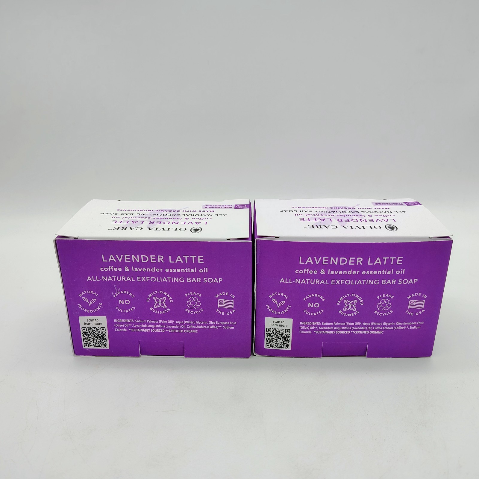 6 Bars OLIVIA CARE Lavender Latte Exfoliating Bar Soap Set 5oz Each