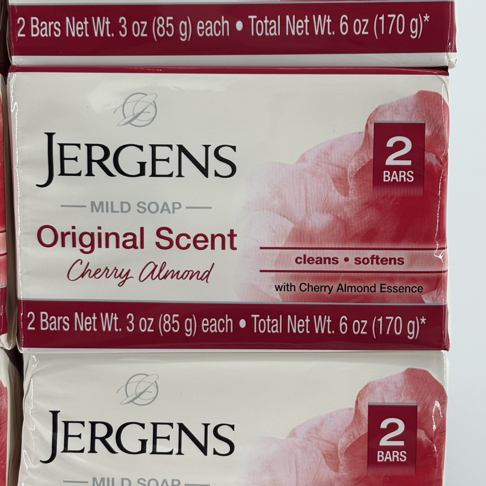 Jergens Original Scent Cherry Almond Soap Lot of 12 Bars 6 Packs Sealed New