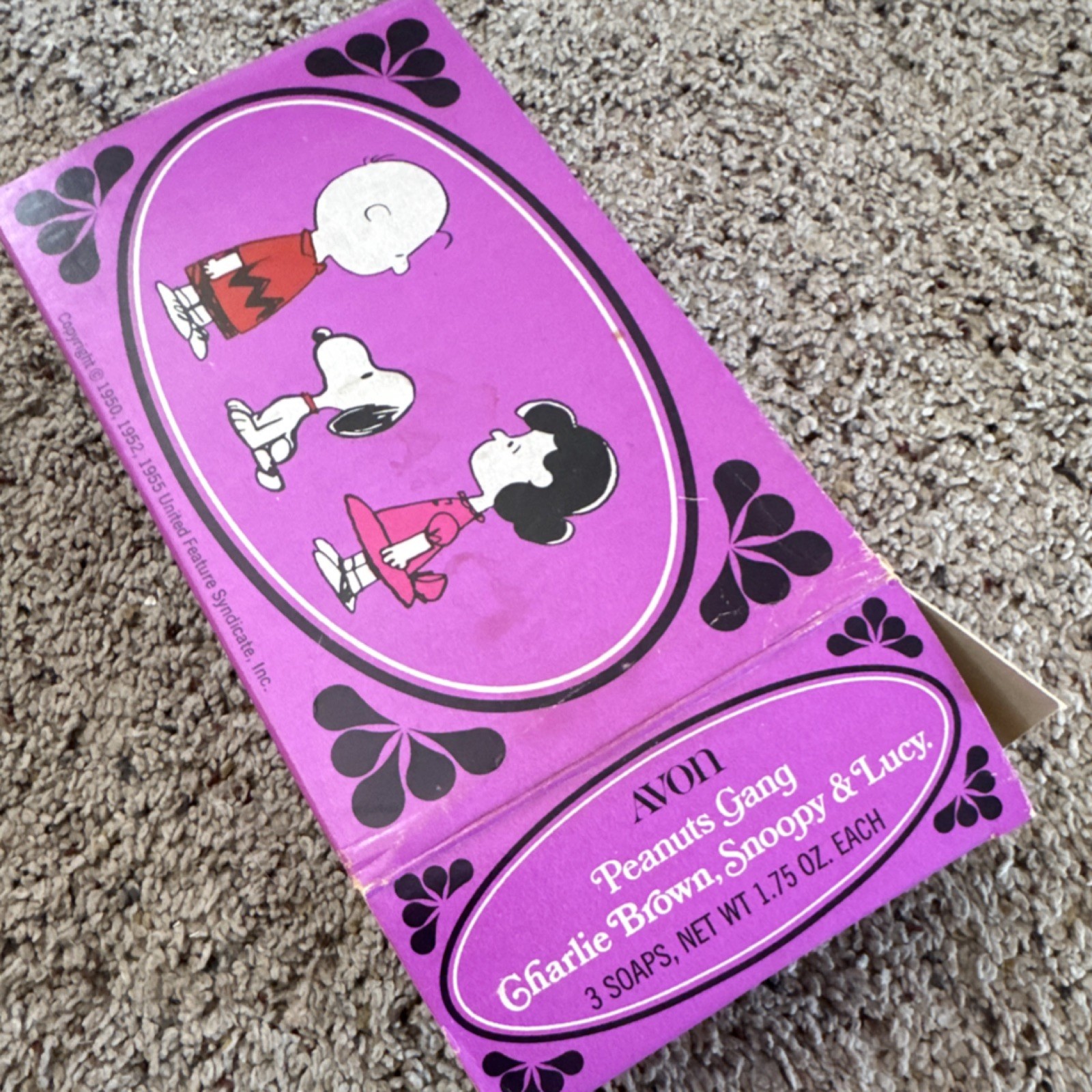 Avon Peanuts Gang Charlie Brown Snoopy Lucy decorative body bar soap 3-pack