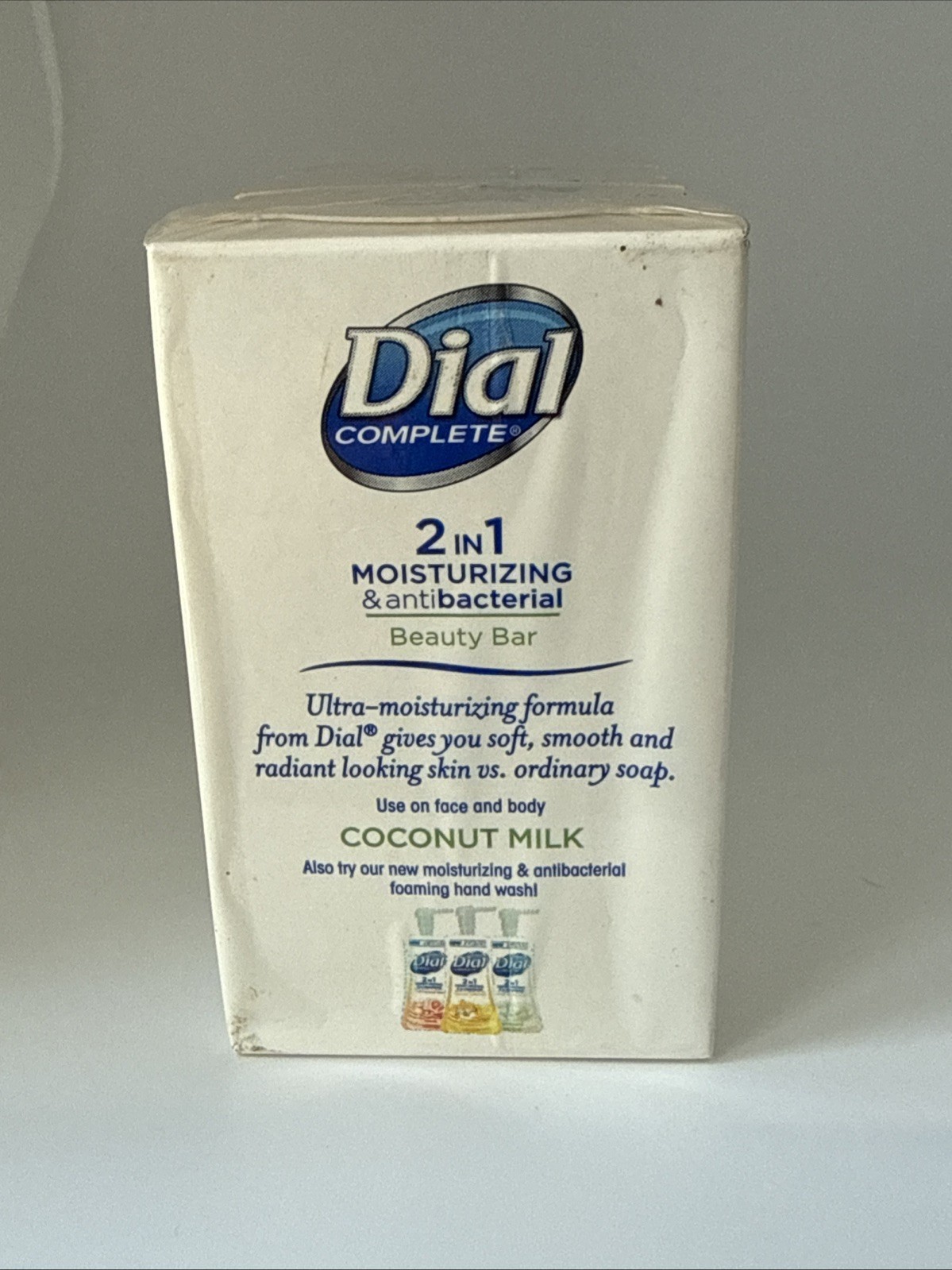 Dial Complete 2-in-1 Moisturizing & Antibacterial Beauty Bar Soap Coconut Milk