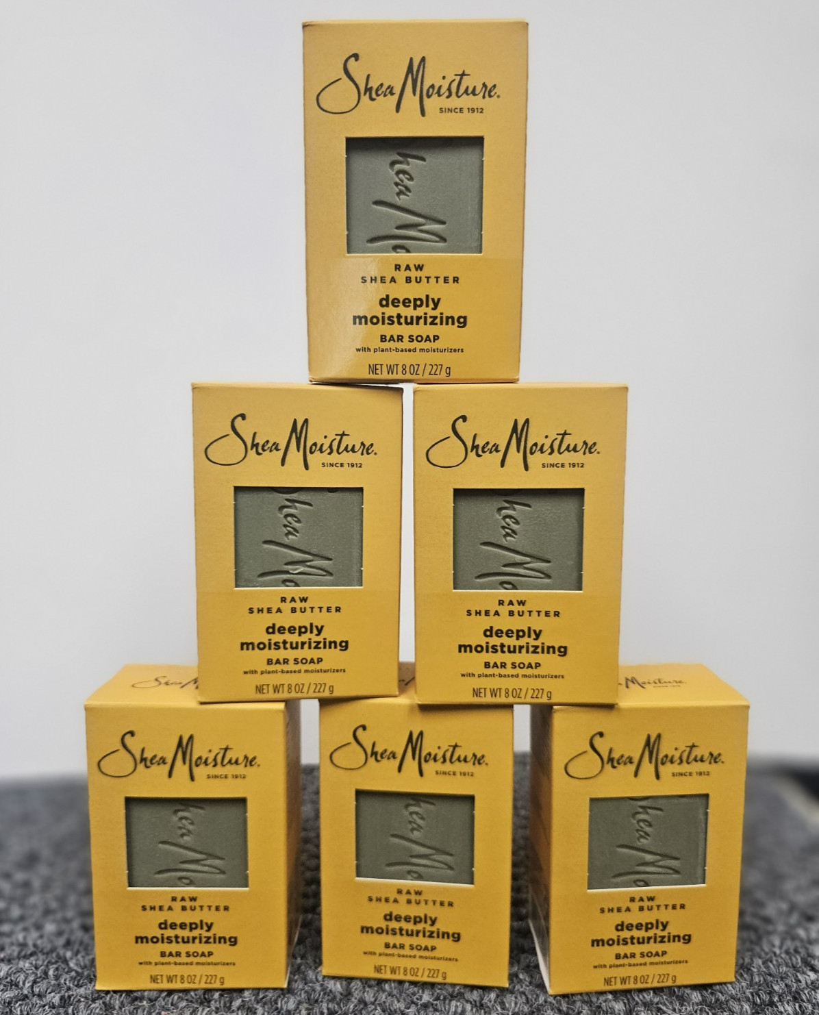 Lot of 6, Shea Moisture Raw Shea Butter – Deeply Moisturizing Bar Soap 8 OZ/each
