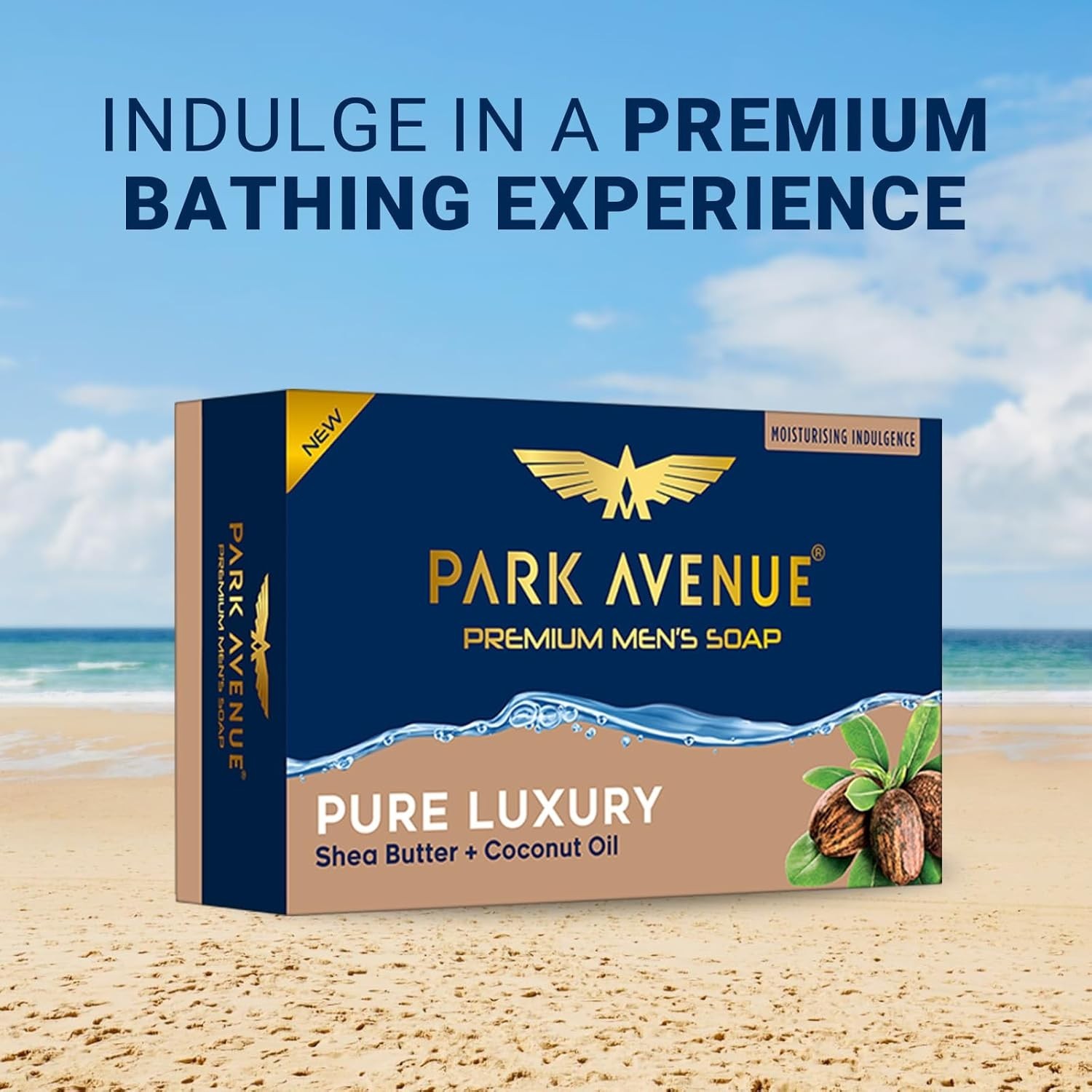 Park Avenue Pure Luxury Men’s Bath Soap 125g x 4 Pack Shea Butter Coconut Oil