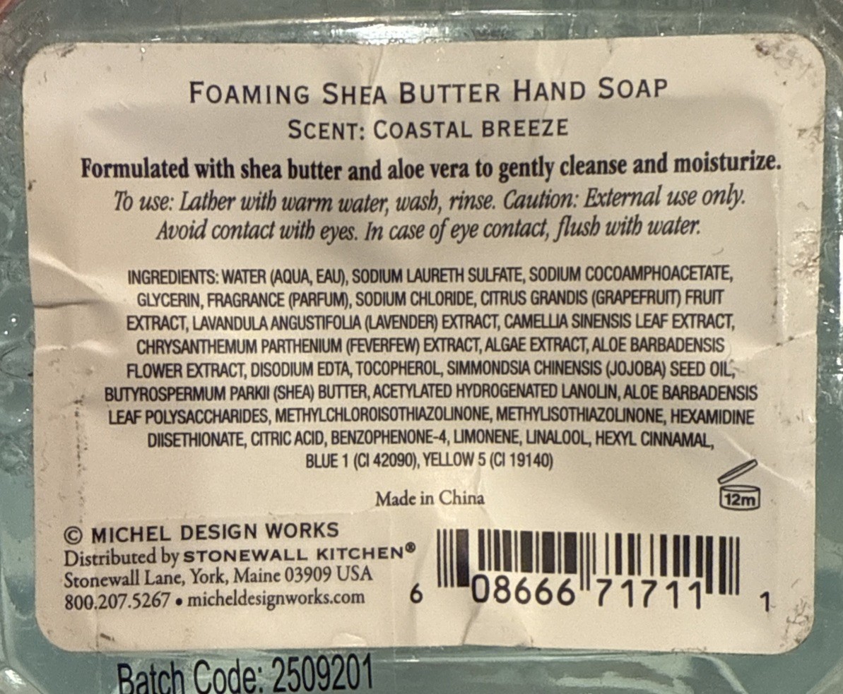 SHEA BUTTER FOAMING HAND SOAP Sea Shells Seashells Michel Design Works 17.8 Oz