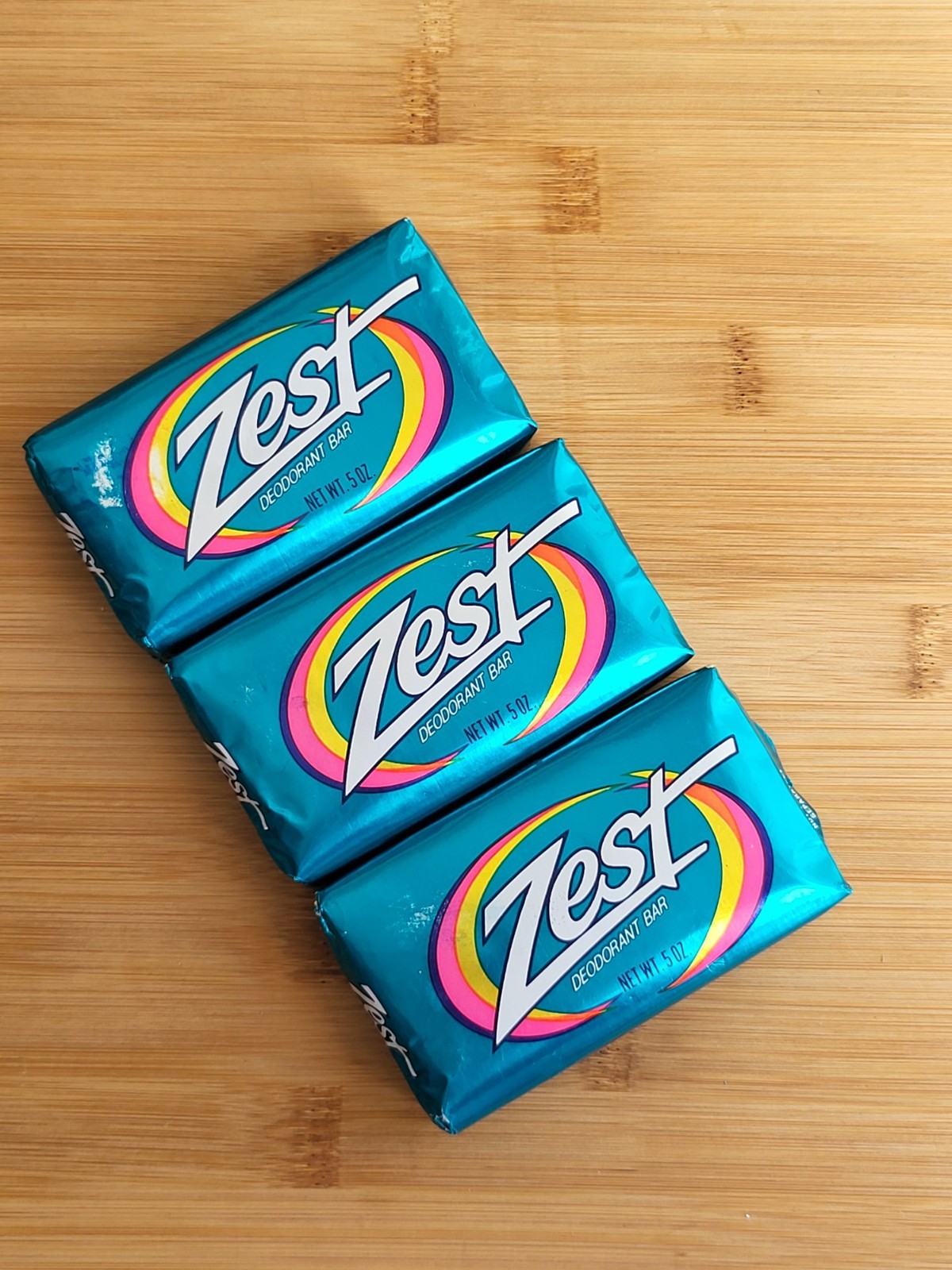 Vintage NOS Zest Deodorant Bar Soap 3 Pack 5oz Each 1988 Procter Gamble