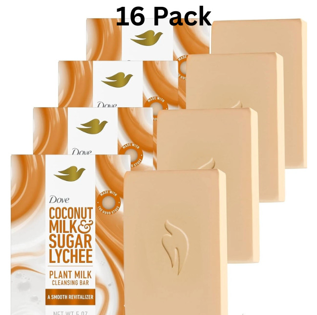 Dove bars Revitalizing Plant Milk Soap Bars Coconut Milk & Sugar Lychee 5oz