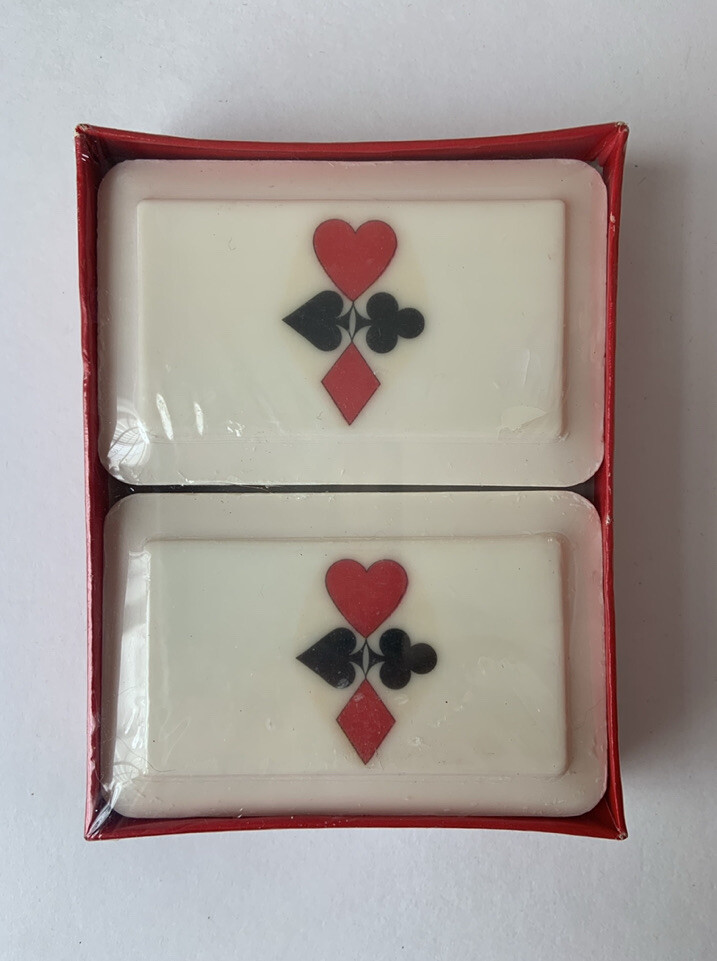 Vintage KATHERINE GRAY, INC. Soap French Milled Decal Boxed Four Suits Spades