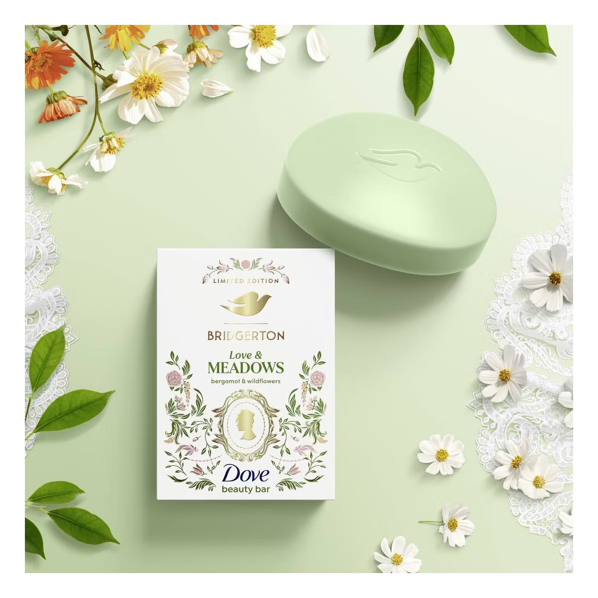 Dove BRIDGERTON 8 BARS Love & Meadows Bergamot Wildflowers LIMITED EDITION