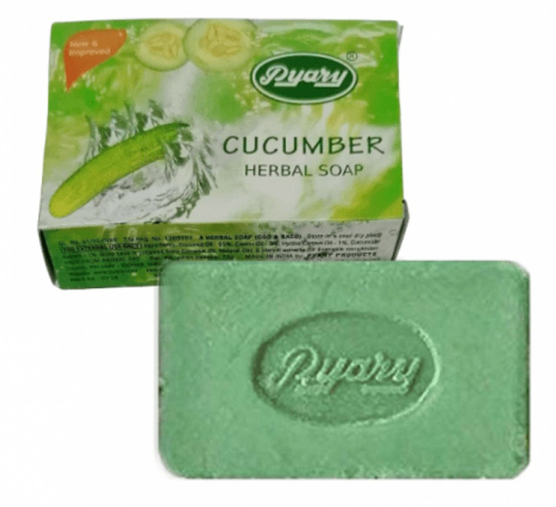 4 X Indian Pyary Cucumber Original Herbal Soap – 75g Hand Made ⭐FREE SHIPPING⭐