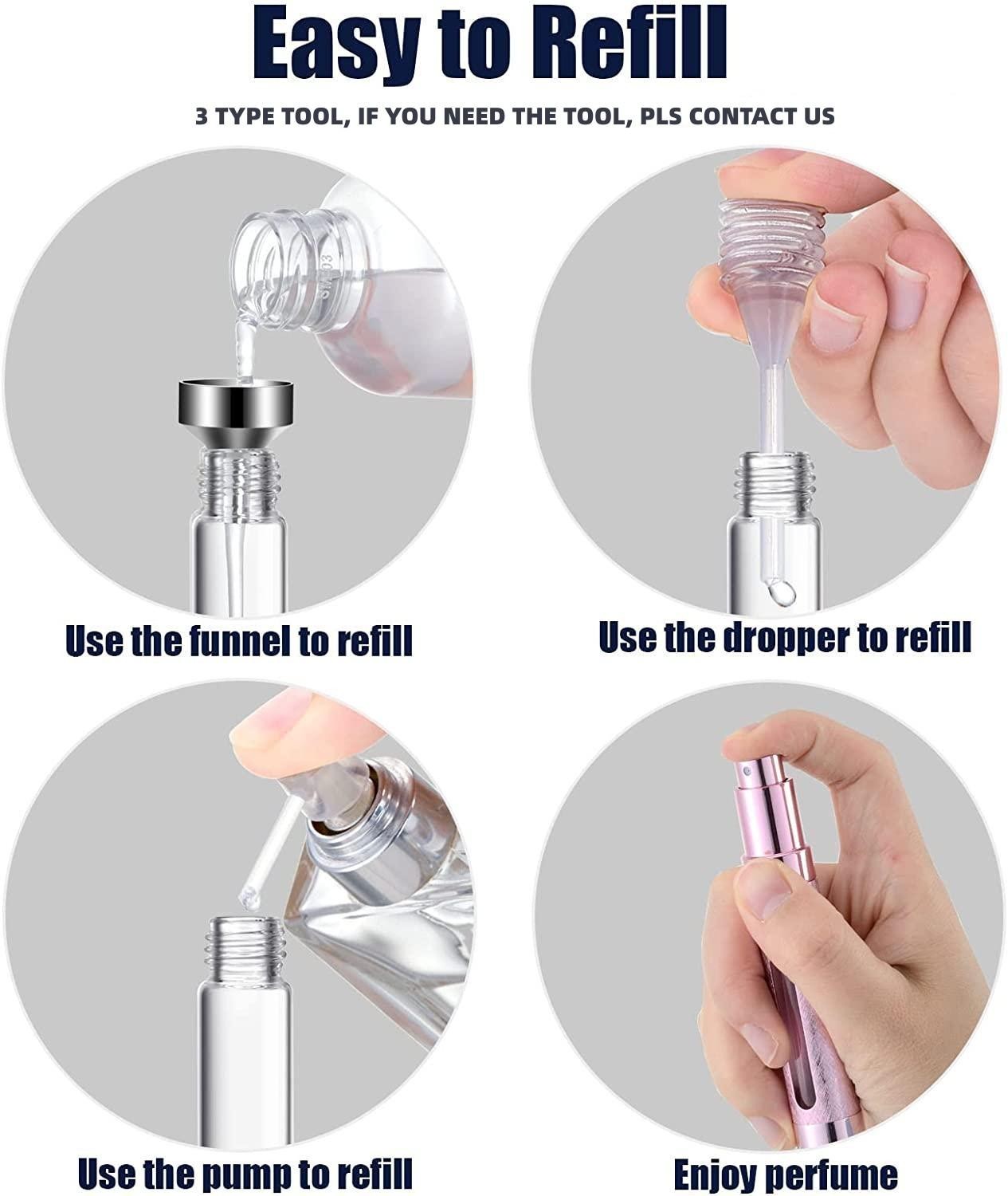 Travel Portable Refillable Perfume Atomizer Bottle 12ML Scent Pump Spray Empty