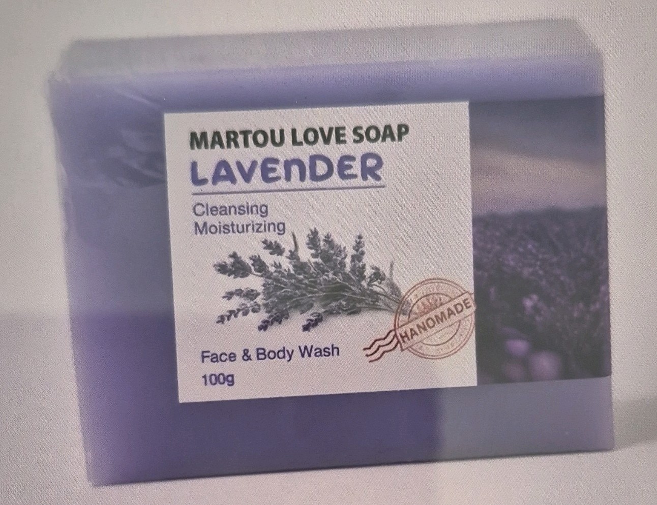 3pcs Martou Love Soap Lavender Moisturizing Face & Body Bar Soap 100g