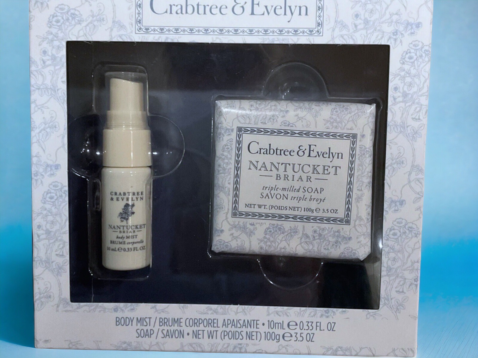 Crabtree & Evelyn Nantucket Briar Body Mist .33 fl oz & Bar Soap 3.5 oz.