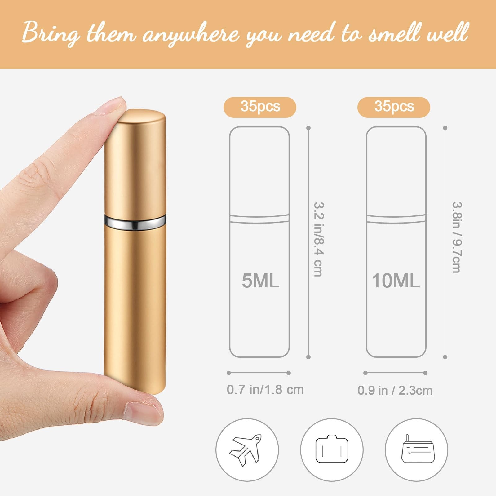 Motiskyy 70 Pcs 5 ml 10 ml Refillable Perfume Atomizers Bulk – Mini Travel Colog